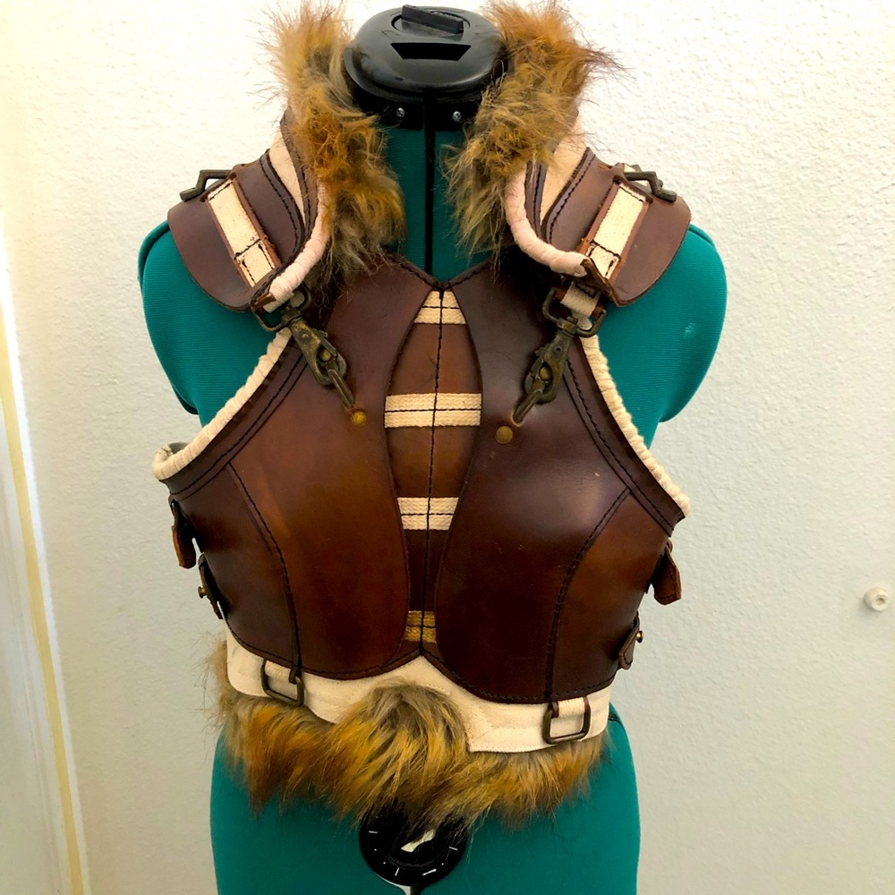 Genuine Leather and Fur Cosplay Renaissance Faire Breastplate